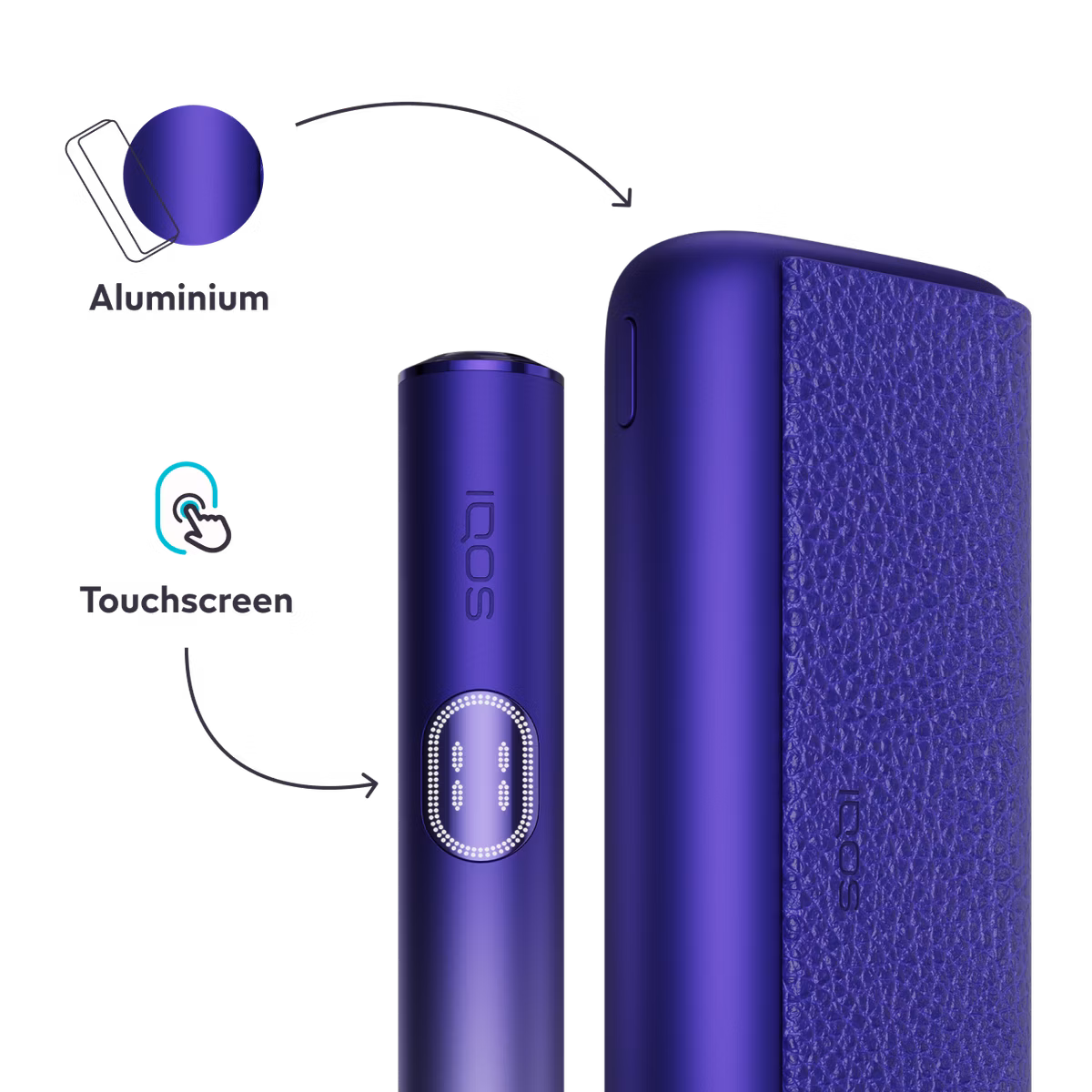 Aluminium, Touchscreen, Vape, Purple, Leather case