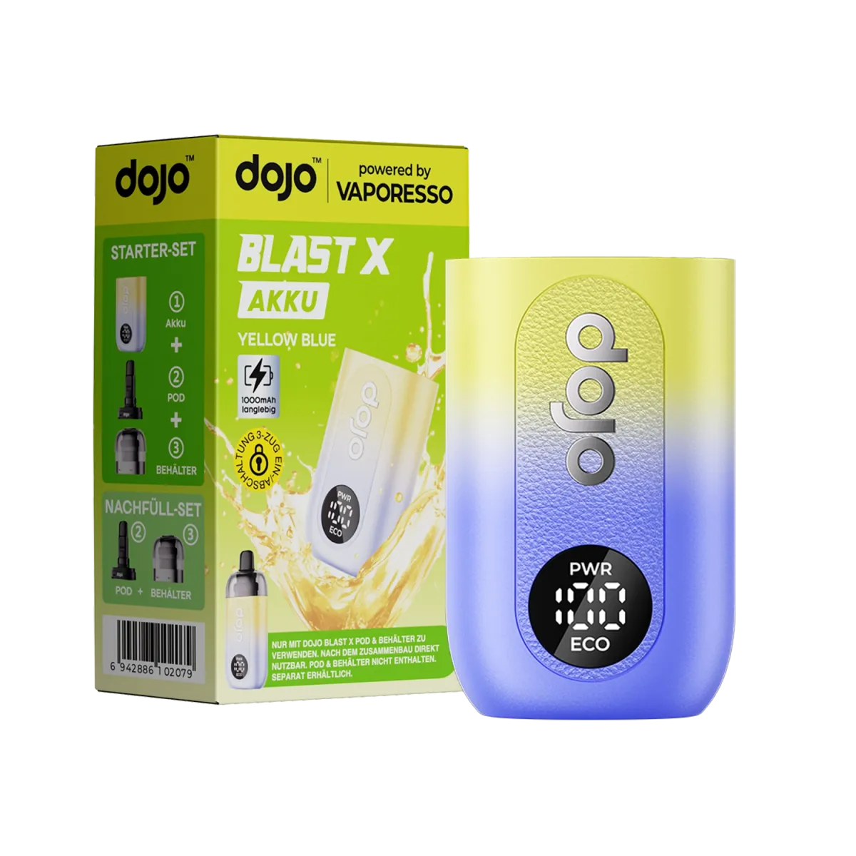Vaporesso - Dojo Blast X - Basisgerät - Yellow Blue (Limited Edition) Vaporesso - Dojo Blast X - Basisgerät - Yellow Blue (Limited Edition)