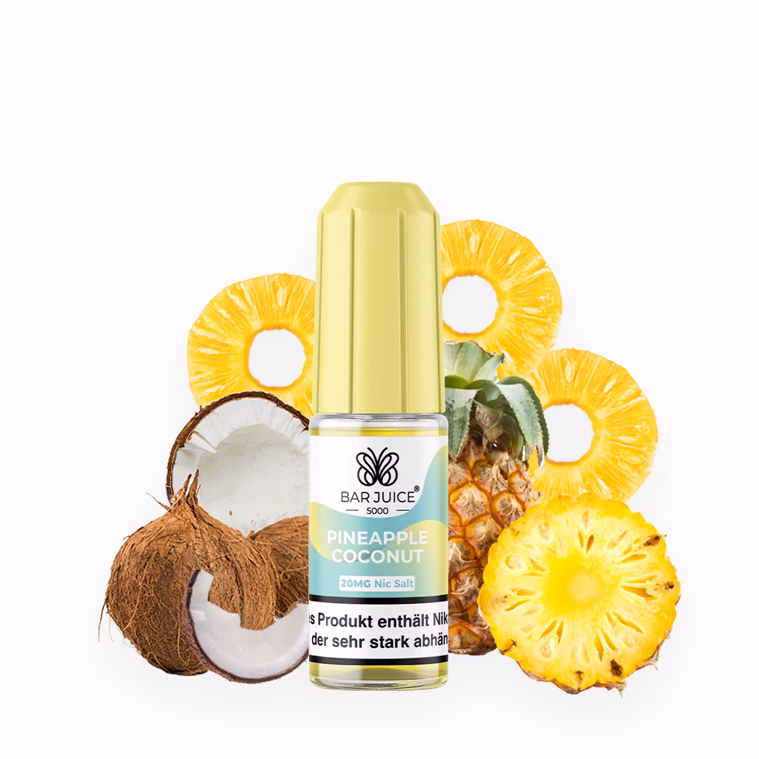Bar Juice - 5000 - Pineapple Coconut | Inhalt : 10ml | Nikotinsalz-Stärke : 20mg | Paketgröße : 1er Packung