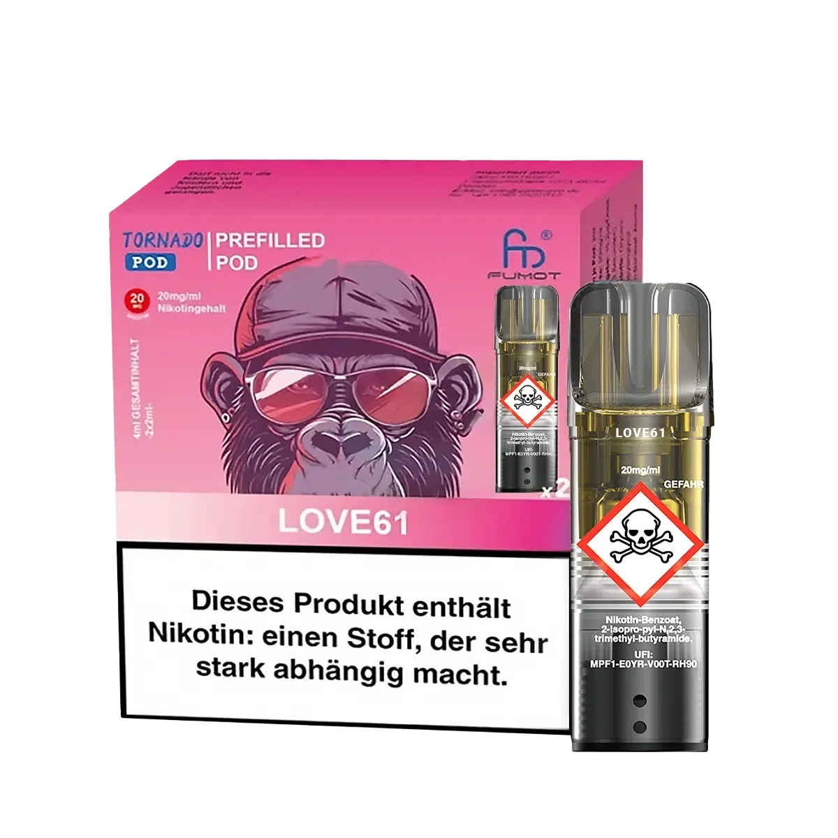 Randm Tornado - Prefilled Pod - 2er Pack - Love 61 - 20mg