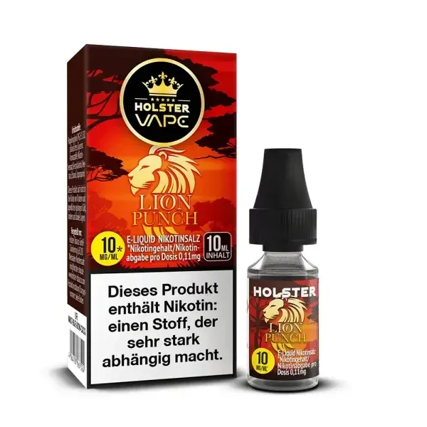 Holster - Nikotinsalzliquids - 10ml - Lion Punch | Inhalt : 10ml | Nikotinsalz-Stärke : 5mg | Paketgröße : 1er Packung