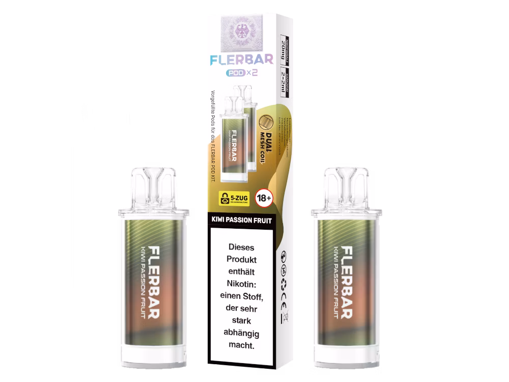 Flerbar - Prefilled Pod - 2ml - 2er Pack - Kiwi Passion Fruit