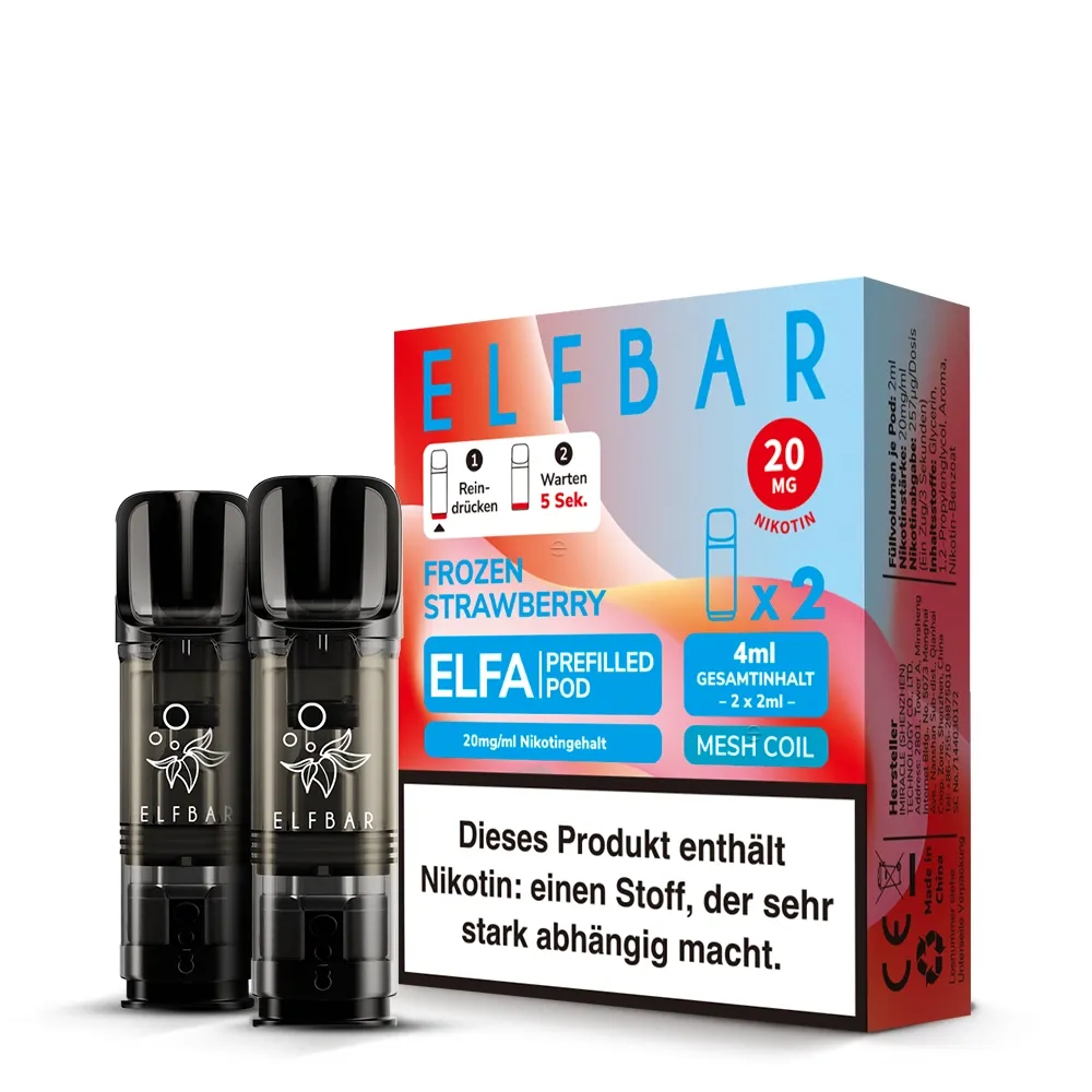 Elfbar - ELFA - Prefilled Pod - 2ml - 2er Pack - Frozen Strawberry Elfbar - ELFA - Prefilled Pod - 2ml - 2er Pack - Frozen Strawberry