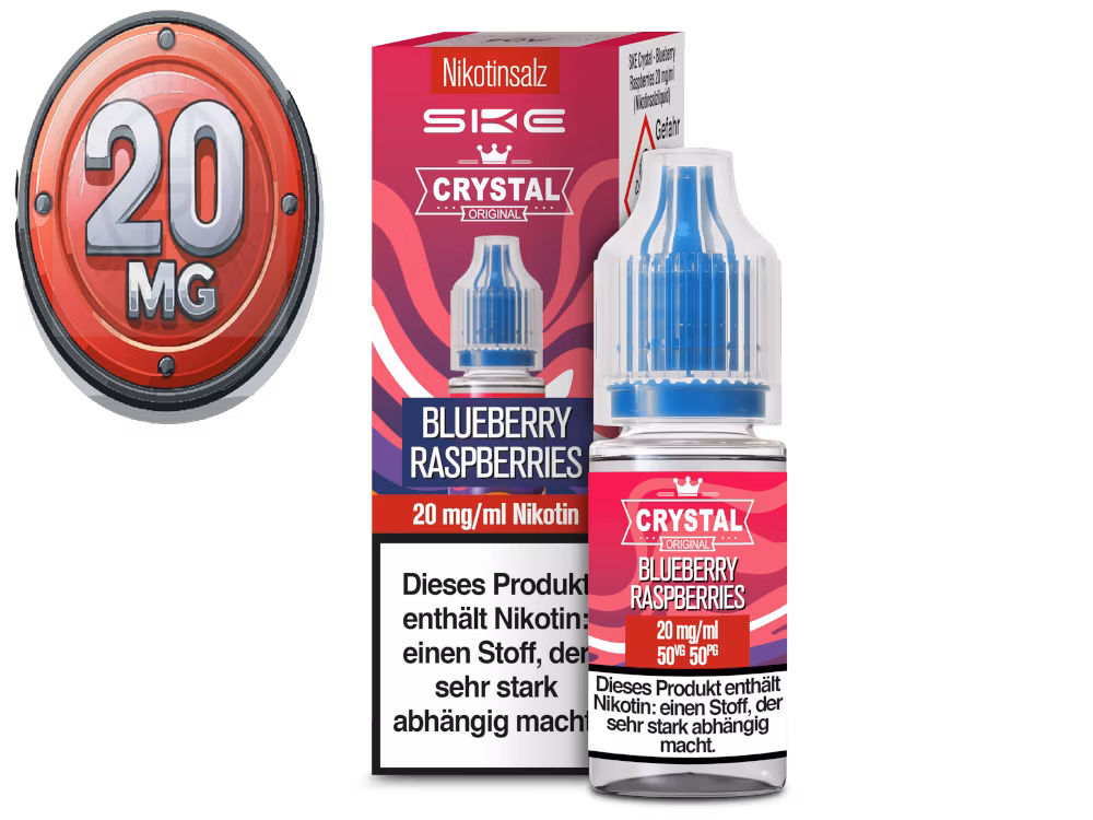 SKE - Crystal Liquid - Blueberry Raspberries - Nikotinsalz Liquid - 10ml - 20mg