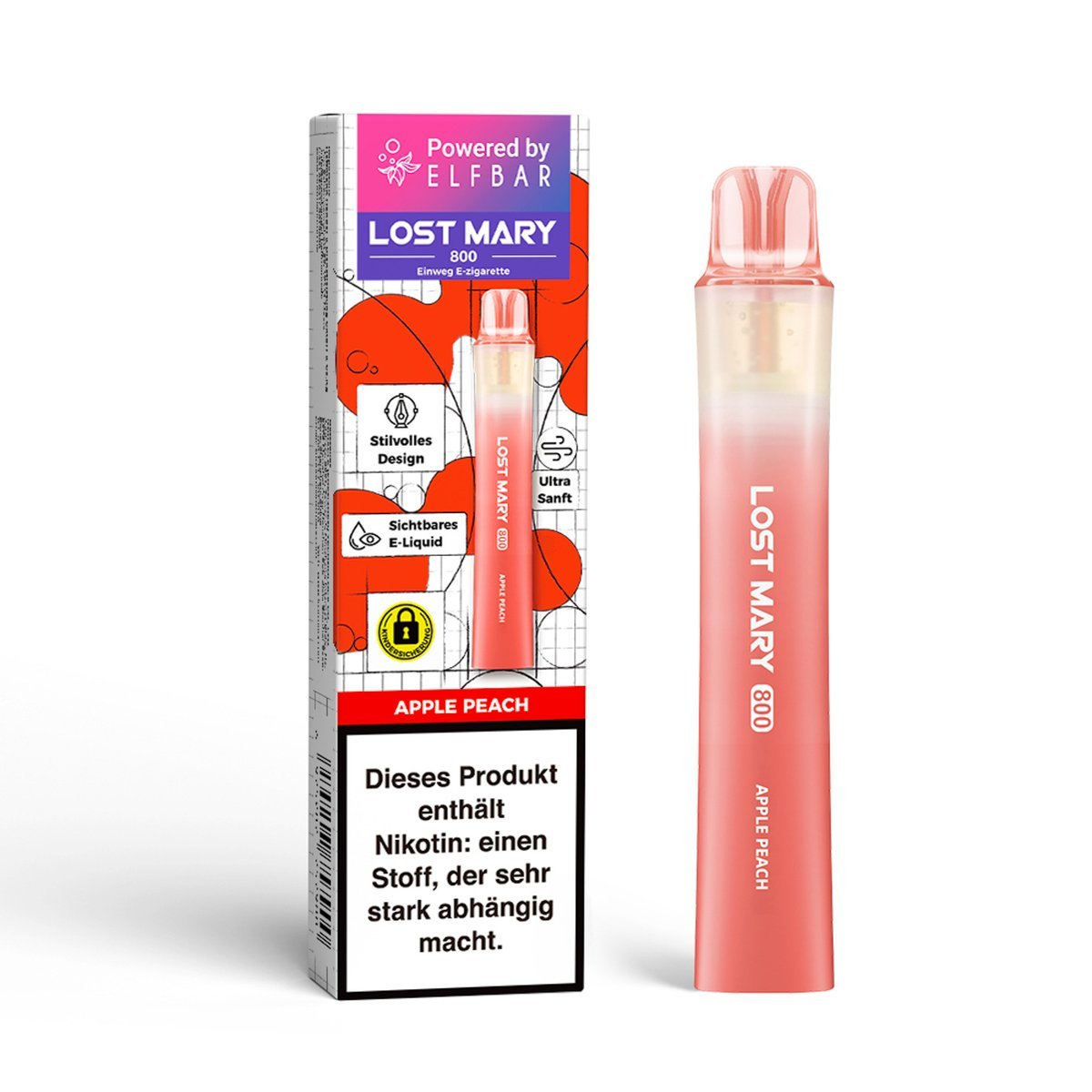 Lost Mary - LM800 - Einweg E-Zigarette - Apple Peach - 20mg