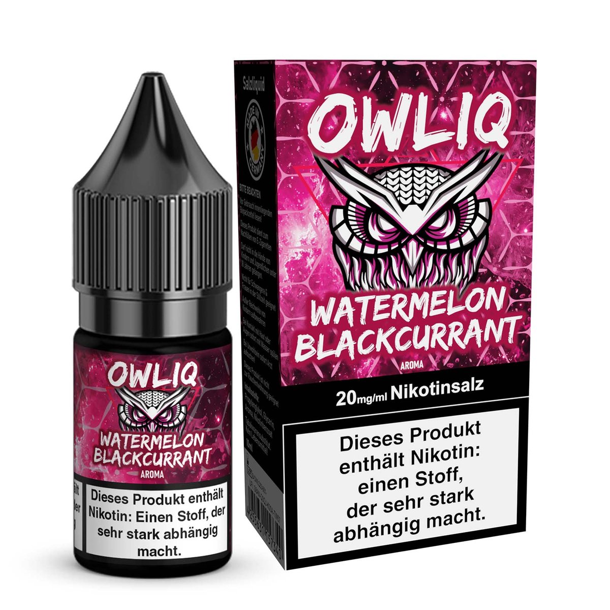 OWL - Owliq - 10ml - Watermelon Blackcurrant | Nikotinsalz-Stärke : 10mg OWL - Owliq - 10ml - Watermelon Blackcurrant | Nikotinsalz-Stärke : 10mg