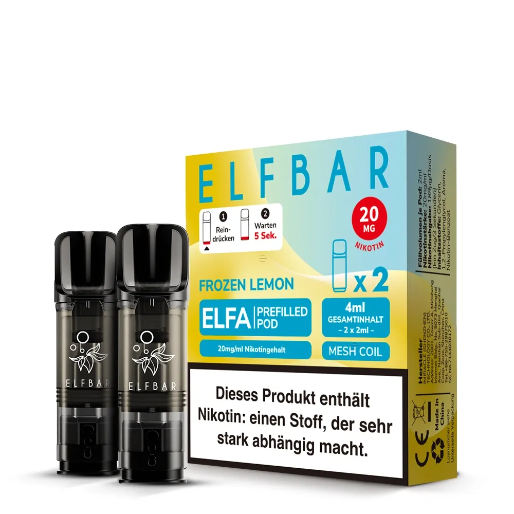 Elfbar - ELFA - Prefilled Pod - 2ml - 2er Pack - Frozen Lemon Elfbar - ELFA - Prefilled Pod - 2ml - 2er Pack - Frozen Lemon