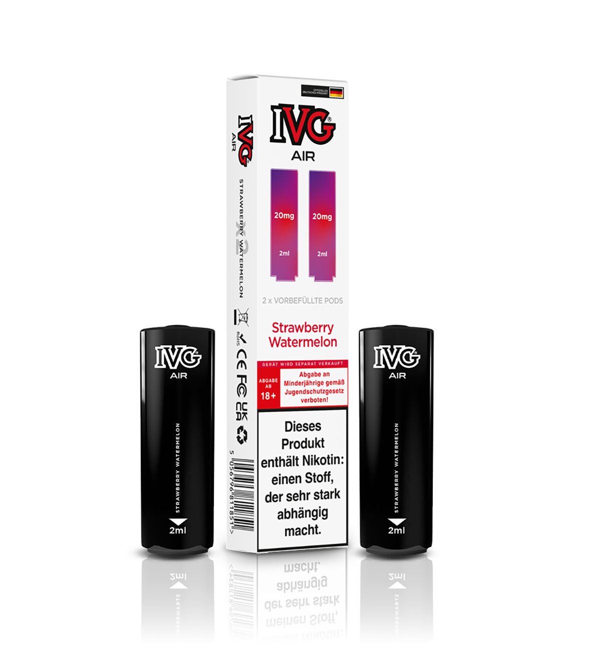 IVG - AIR - Prefilled Pod - 2ml - Strawberry Watermelon | Nikotinsalz-Stärke : 20mg | Paketgröße : 1er Packung