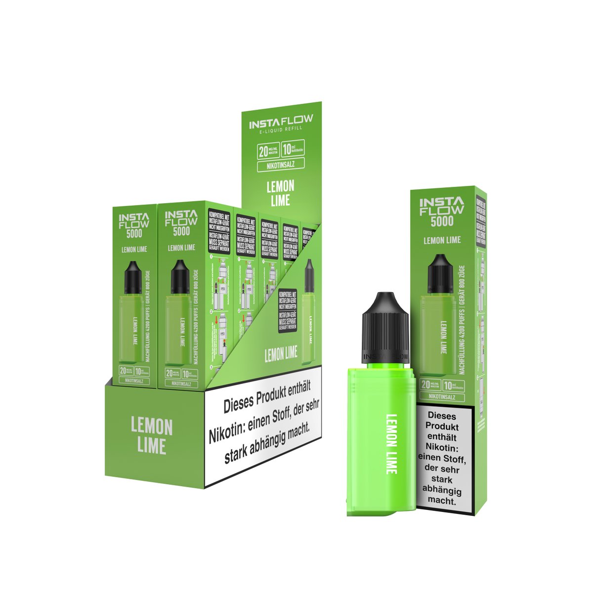 INSTAFLOW 5000 - Nachfülbehälter - Lemon Lime - 10ml - 20mg