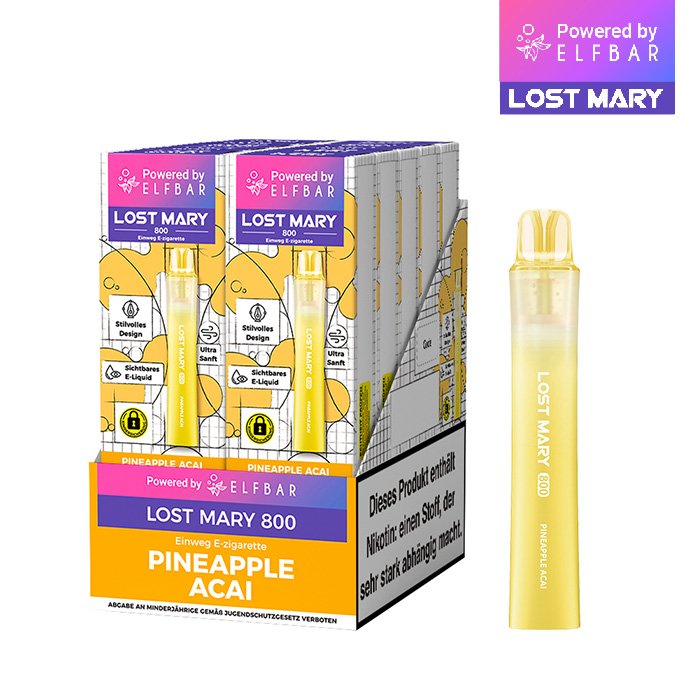 Lost Mary - LM800 - Einweg E-Zigarette - Pineapple Acai - 20mg Lost Mary - LM800 - Einweg E-Zigarette - Pineapple Acai - 20mg