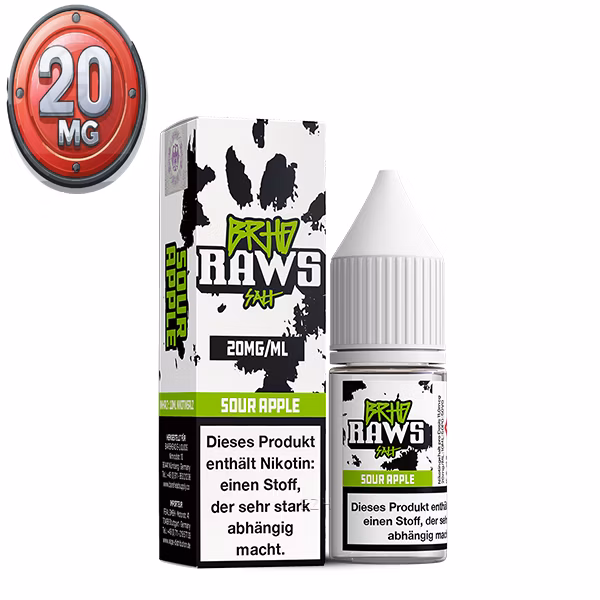 Barehead Raws - Nikotin Liquid - Sour Apple - 10ml - 20mg