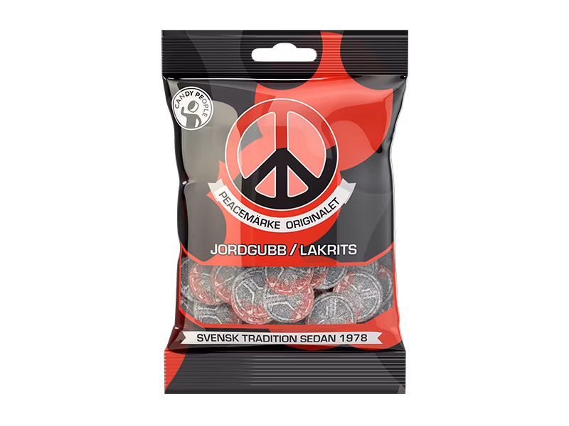 Candy People - Peacemärke - Fruchtgummis Kaugummi, Lakritz, Jordgubb, SvenskTradition, Pacifier?