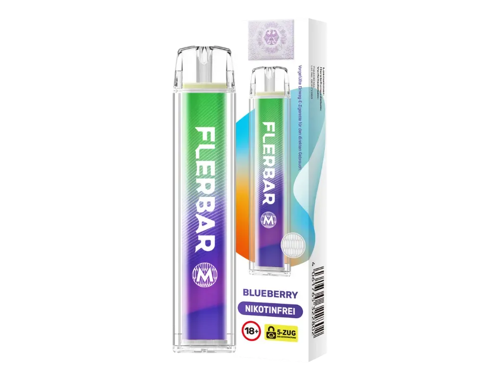 Nikotinfrei - Flerbar - Einweg E-Zigarette - Blueberry - 0mg - CP 