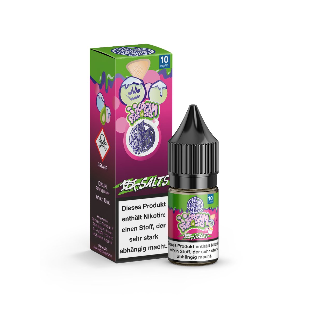 187 Straßenbande - Nikotinsalz-Liquids - 10ml - I Scream Pistacio | Nikotinsalz-Stärke : 10mg | Paketgröße : 1er Packung
