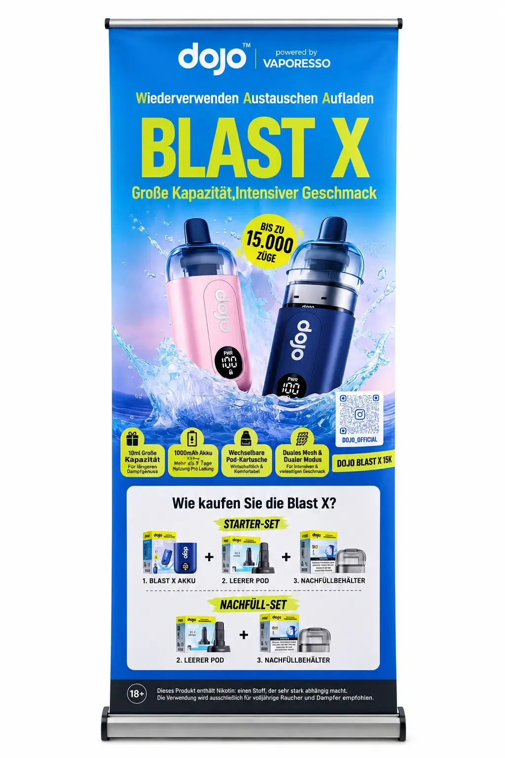 Vaporesso - Dojo Blast X - Rollup Display Vaporesso - Dojo Blast X - Rollup Display