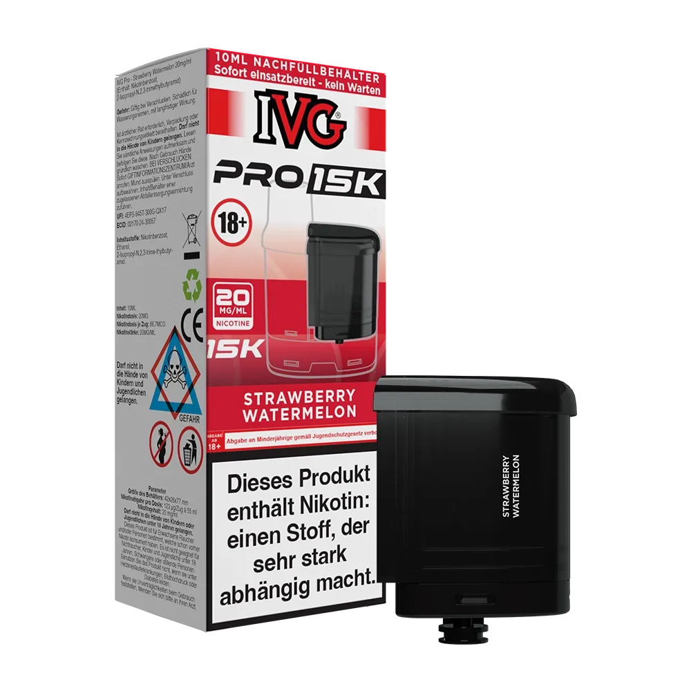 IVG - Pro 15K - 10ml Pod Nachfüllbehälter - Strawberry Watermelon - 20mg IVG - Pro 15K - 10ml Pod Nachfüllbehälter - Strawberry Watermelon - 20mg
