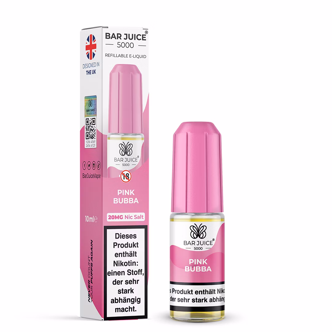 Bar Juice - 5000 - Pink Bubba | Inhalt : 10ml | Nikotinsalz-Stärke : 20mg | Paketgröße : 1er Packung Bar Juice - 5000 - Pink Bubba | Inhalt : 10ml | Nikotinsalz-Stärke : 20mg | Paketgröße : 1er Packung