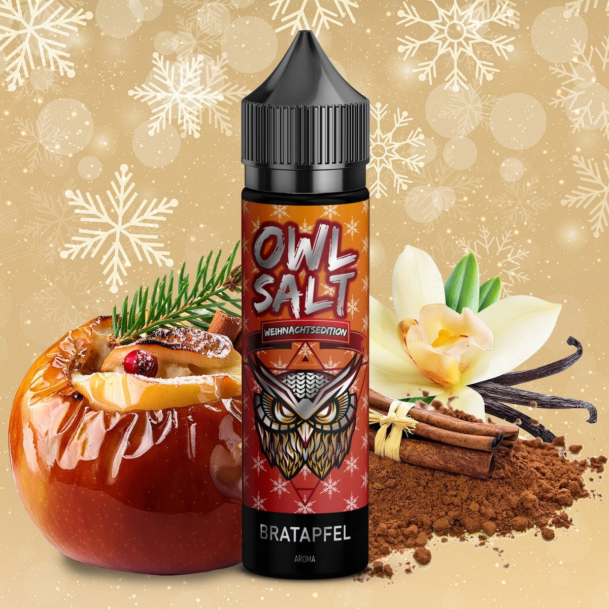 OWL Salt - Weihnachtsedition Overdosed - Aroma - 10ml - Bratapfel | Paketgröße : 1er Packung