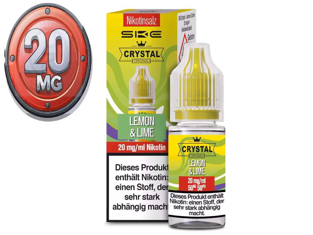 ske-crystal-liquid-lemon-lime-10ml-20mg SKE - Crystal Liquid - Lemon & Lime - Nikotinsalz Liquid - 10ml - 20mg