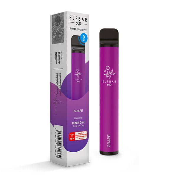 Nikotinfrei - Elfbar - 600 Einweg E-Zigarette - Grape - 0mg Nikotinfrei - Elfbar - 600 Einweg E-Zigarette - Grape - 0mg