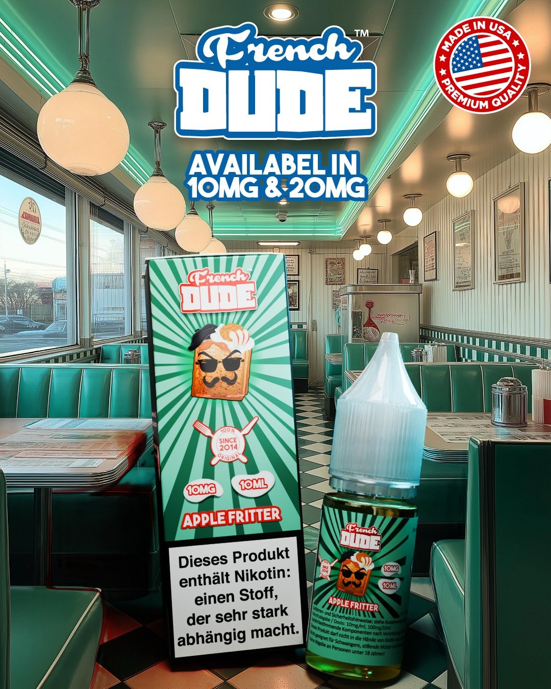 French Dude - Apple Fritter - Nikotinsalz-Liquids - 10ml - 10mg French Dude - Apple Fritter - Nikotinsalz-Liquids - 10ml - 10mg