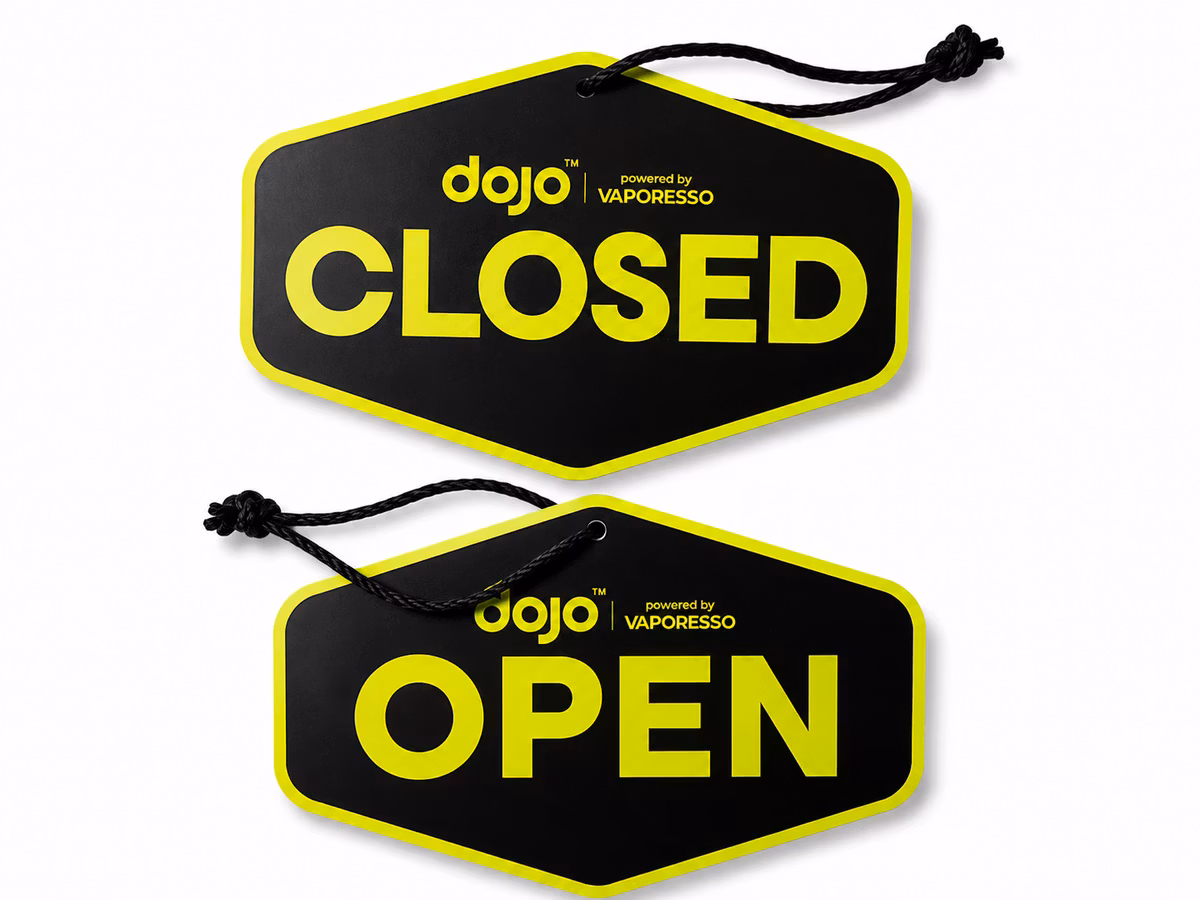 Vaporesso - Dojo - Open & Closed Schild Vaporesso - Dojo - Open & Closed Schild