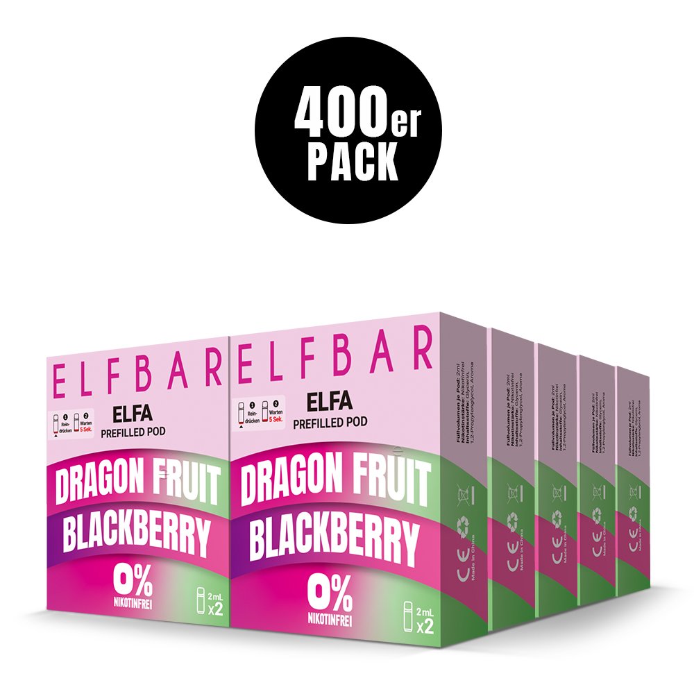 Elfbar - ELFA - Prefilled Pod - 2ml - 2er Pack - Nikotinfrei - Dragon Fruit Blackberry Elfbar - ELFA - Prefilled Pod - 2ml - 2er Pack - Nikotinfrei - Dragon Fruit Blackberry