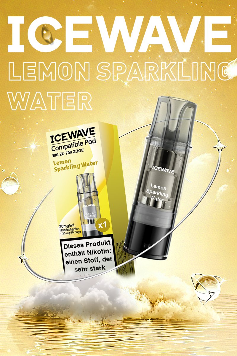 ICEWAVE - Prefilled Pod - 2ml - 3er Pack - Lemon Sparkling Water ICEWAVE - Prefilled Pod - 2ml - 3er Pack - Lemon Sparkling Water