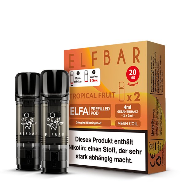Elfbar - ELFA - Prefilled Pod - 2ml - 2er Pack - Tropical Fruit
