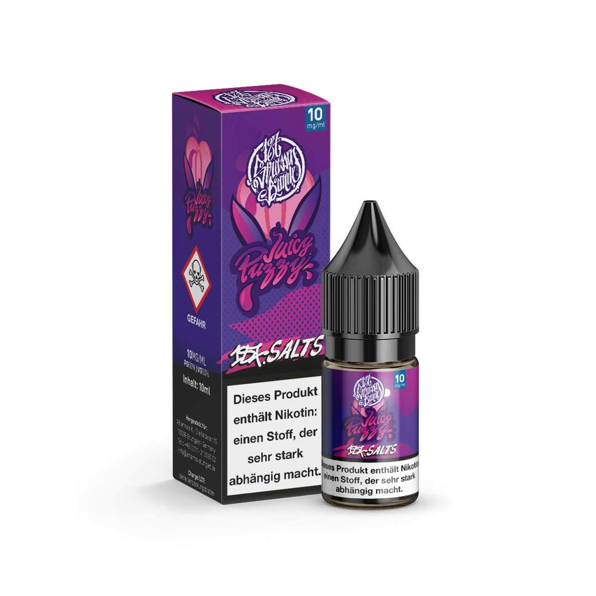 187 Straßenbande - Nikotinsalz-Liquids - 10ml - Juicy Puzzy | Nikotinsalz-Stärke : 10mg | Paketgröße : 1er Packung