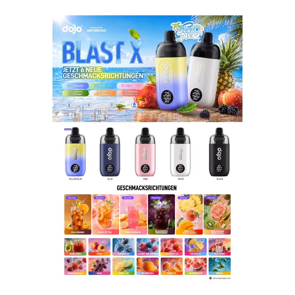 Vaporesso - Dojo Blast X - Summer Edition 2026 - A3 Poster - 4/0 farbig