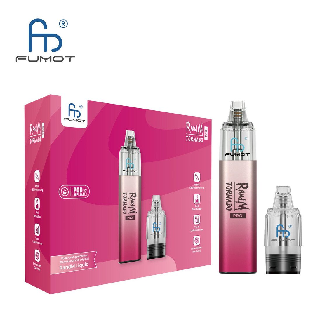 RandM - Tornado Pro - Pod Kit - Pink RandM - Tornado Pro - Pod Kit - Pink