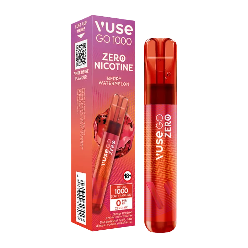 Vuse - Go 1000 - Einweg E-Zigarette - Berry Watermelon | Nikotinsalz-Stärke : 0mg Vuse - Go 1000 - Einweg E-Zigarette - Berry Watermelon | Nikotinsalz-Stärke : 0mg