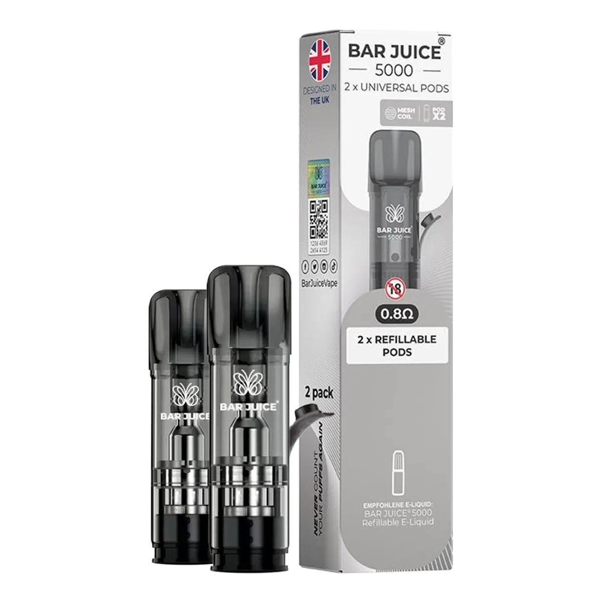 Bar Juice - Leerpods - 2er Paket - 2ml - 0.8 Ohm Bar Juice - Leerpods - 2er Paket - 2ml - 0.8 Ohm