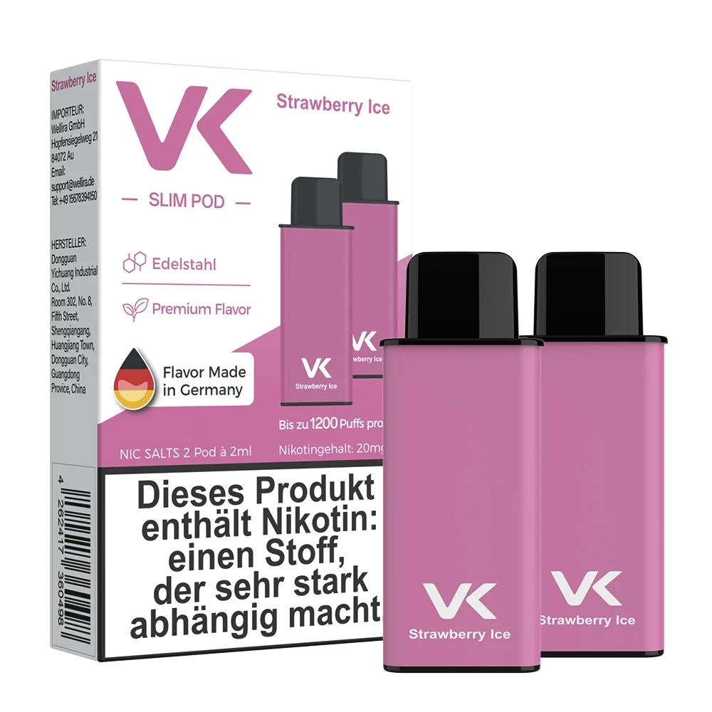 VK - Slim Air - Prefilled Pods - Strawberry Ice - 20mg - 2ml VK - Slim Air - Prefilled Pods - Strawberry Ice - 20mg - 2ml