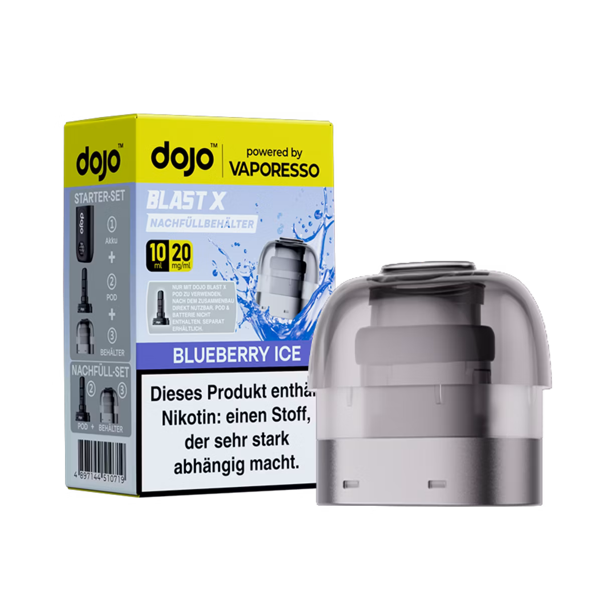 Vaporesso - Dojo Blast X - 10ml Pod Nachfüllbehälter - Blueberry Ice - 20mg