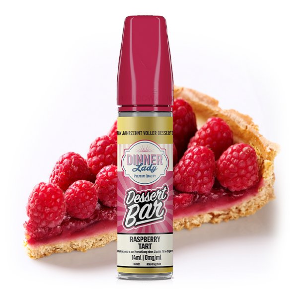 Dinner Lady - Dessert Bar - Aroma - Raspberry Tart | Inhalt : 14ml | Nikotinstärke : 0mg | Paketgröße : 1er Packung