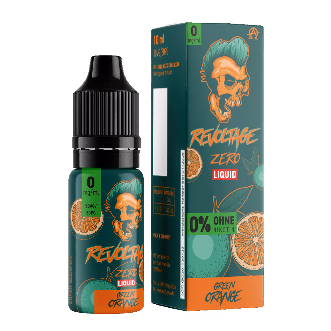 Revoltage - Hybrid Nikotinsalz Liquid - 10ml - Green Orange - 0mg Revoltage - Hybrid Nikotinsalz Liquid - 10ml - Green Orange - 0mg