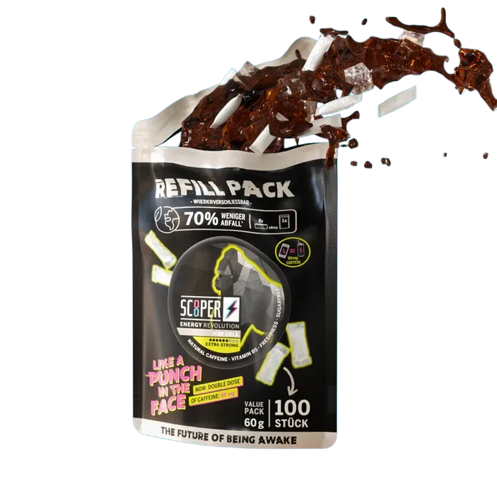 Scooper - Koffein Pouches - Refill Pack - Iced Cola - 80mg - 100 Stück Scooper - Koffein Pouches - Refill Pack - Iced Cola - 80mg - 100 Stück