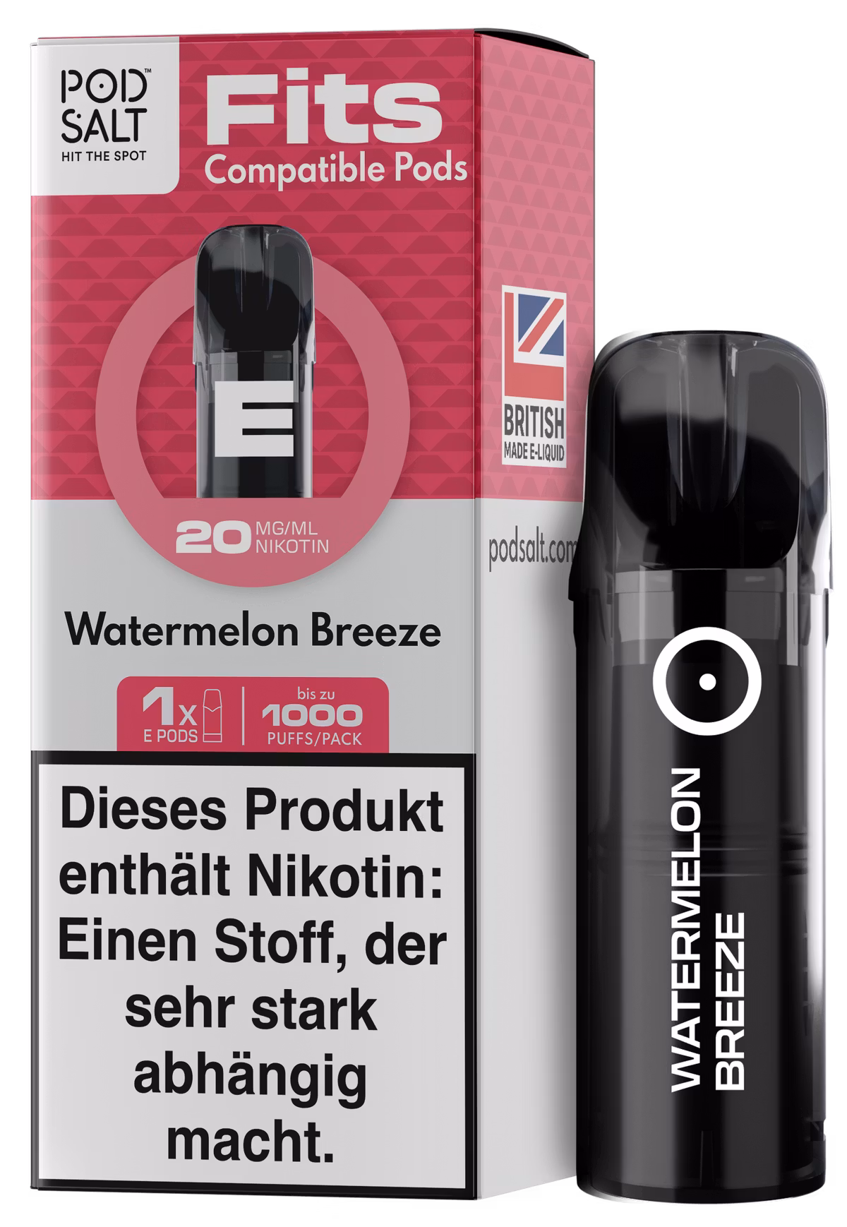 Pod Salt - Fits - Prefilled Pod - Watermelon Breeze - 20mg - 2ml - 3er Pack