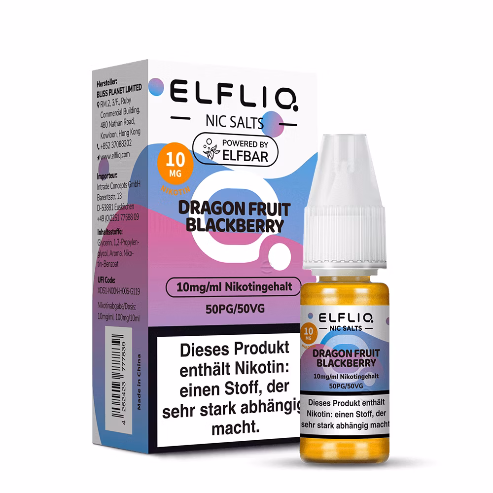 Elfbar - ElfLiq - 10ml - Dragon Fruit Blackberry | Nikotinsalz-Stärke : 10mg