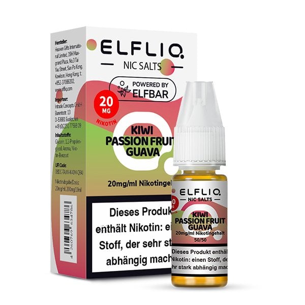Elfbar - ElfLiq - 10ml - Kiwi Passion Fruit Guava | Nikotinsalz-Stärke : 20mg