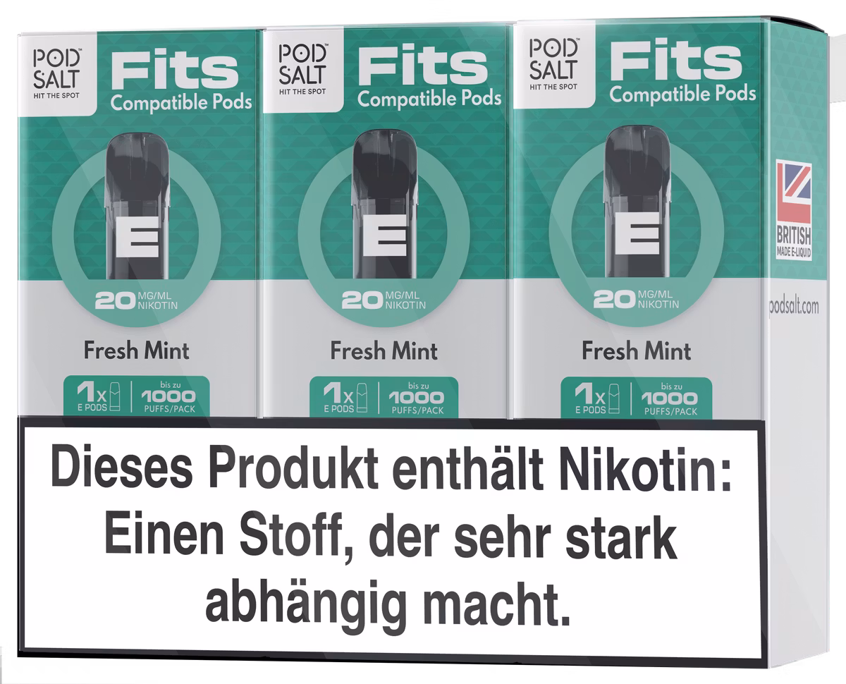 Pod Salt - Fits - Prefilled Pod - Fresh Mint - 20mg - 2ml - 3er Pack Pod Salt - Fits - Prefilled Pod - Fresh Mint - 20mg - 2ml - 3er Pack