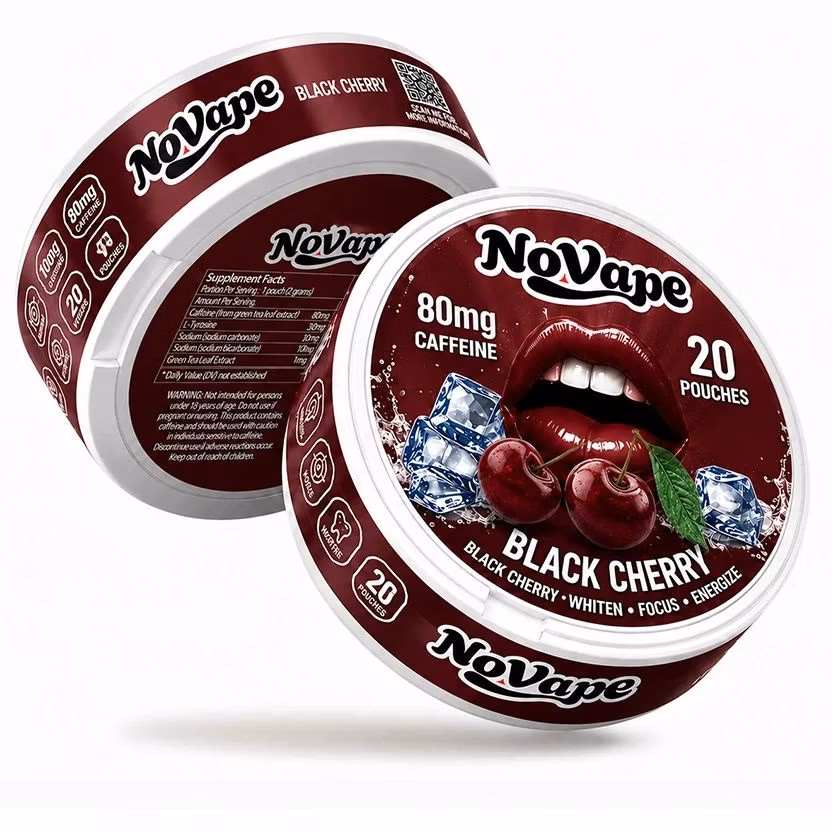 NoVape - Koffein Pouches - Black Cherry - 80mg - 20 Stück NoVape - Koffein Pouches - Black Cherry - 80mg - 20 Stück