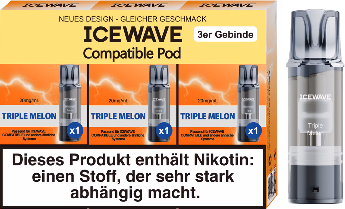 ICEWAVE - Prefilled Pod - 2ml - 3er Pack - Triple Melon
