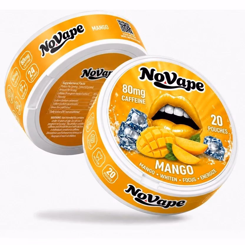 NoVape - Koffein Pouches - Mango - 80mg - 20 Stück NoVape - Koffein Pouches - Mango - 80mg - 20 Stück