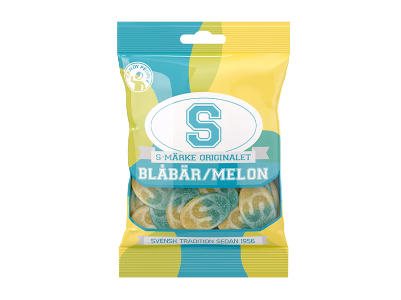 Candy People - S-Märke - Saure Fruchtgummis - Blaubeer-Melone - 80g Candy People - S-Märke - Saure Fruchtgummis - Blaubeer-Melone - 80g