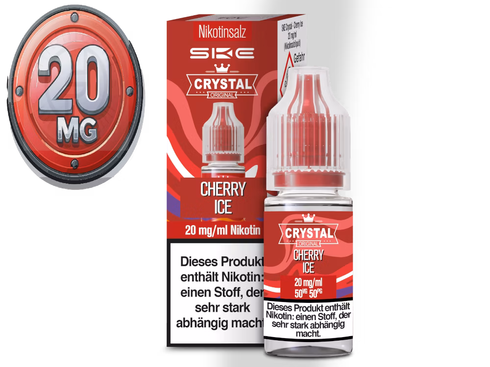 ske-crystal-liquid-cherry-ice-10ml-20mg SKE - Crystal Liquid - Cherry Ice - Nikotinsalz Liquid - 10ml - 20mg