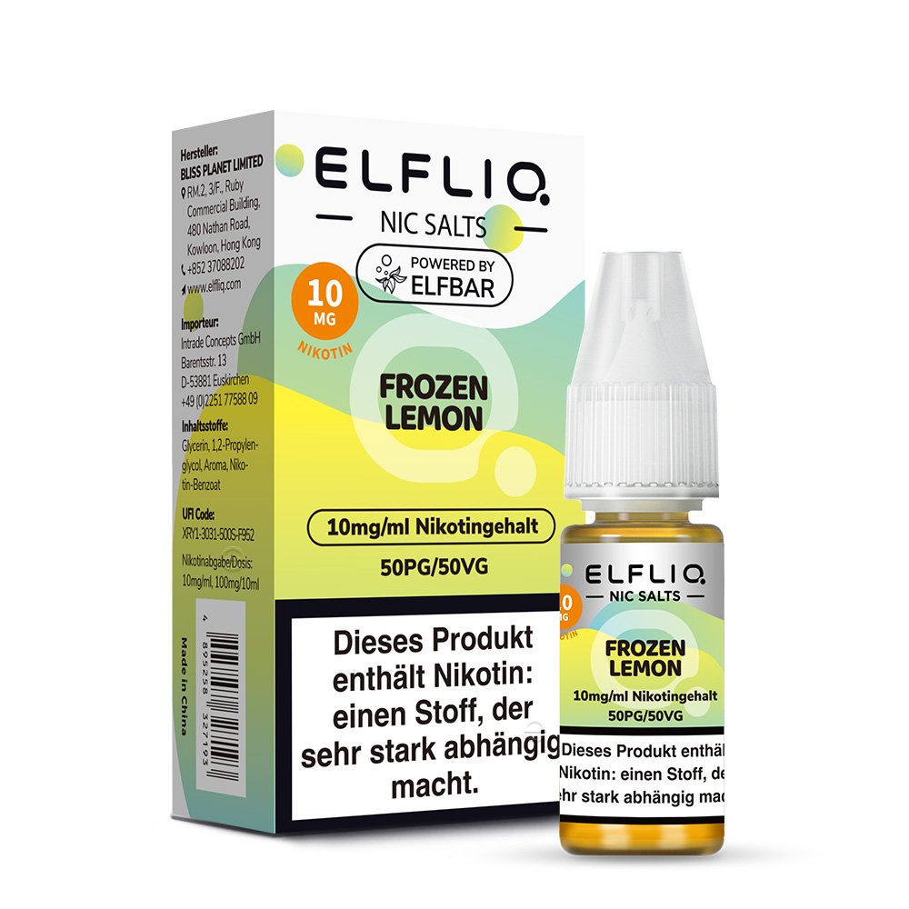 Elfbar - ElfLiq - 10ml - Frozen Lemon | Nikotinsalz-Stärke : 10mg Elfbar - ElfLiq - 10ml - Frozen Lemon | Nikotinsalz-Stärke : 10mg
