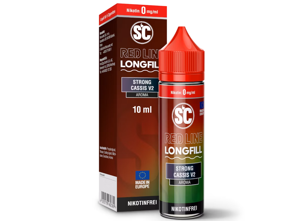 SC Red Line - Aroma - 10ml - Strong Cassis V2 | Inhalt : 10ml | Nikotinstärke : 0mg | Paketgröße : 1er Packung SC Red Line - Aroma - 10ml - Strong Cassis V2 | Inhalt : 10ml | Nikotinstärke : 0mg | Paketgröße : 1er Packung